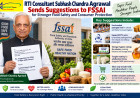 RTI Consultant Subhash Chandra Agrawal Sends Suggestions to FSSAI for Stronger Food Safety and Consumer Protection