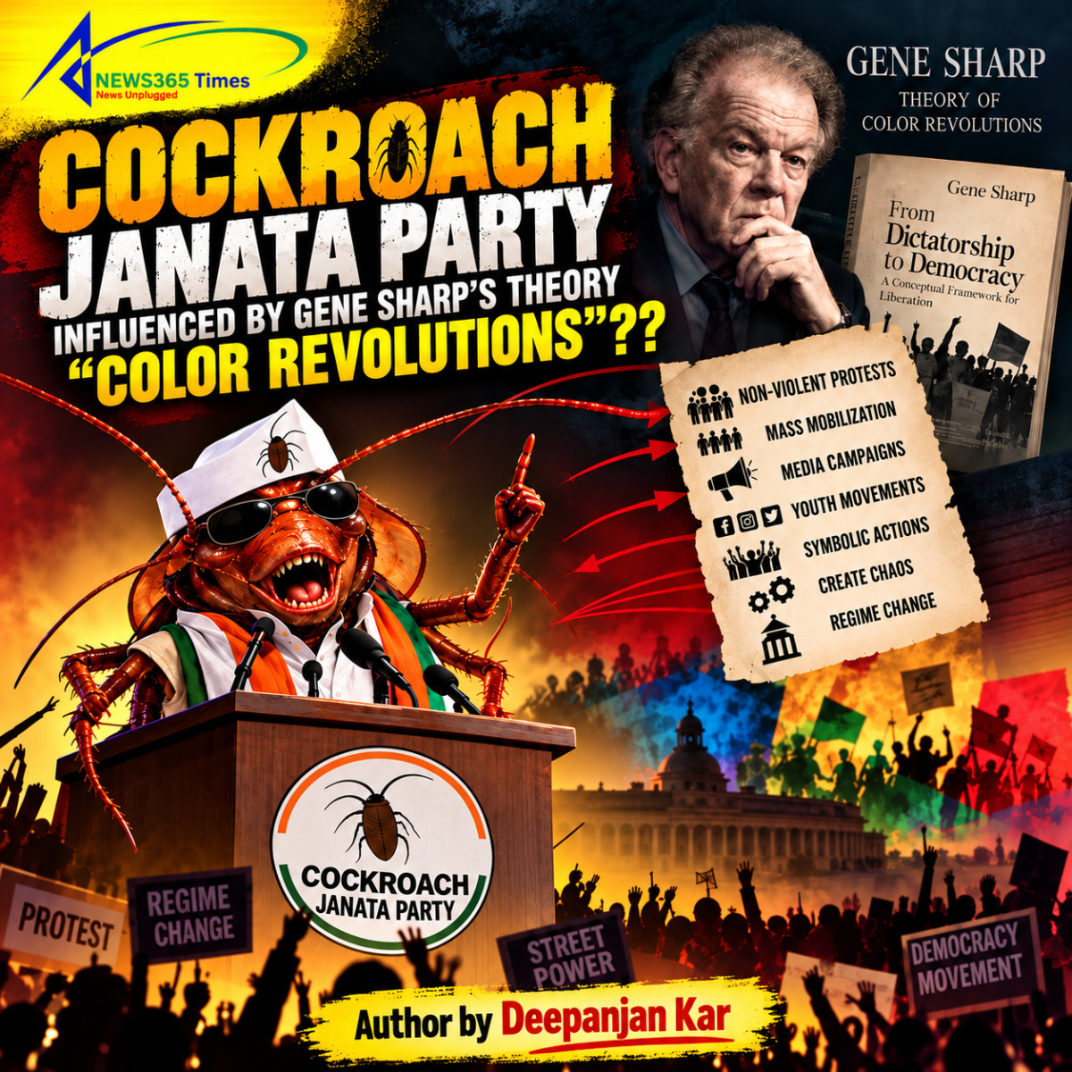 Cockroach Janata Party influenced by Gene Sharp’s Theory “Color Revolutions”??
