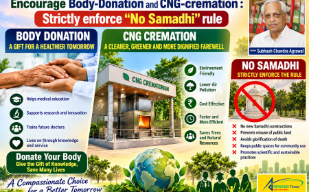 Encourage Body-Donation and CNG-cremation : Strictly enforce “No Samadhi” rule