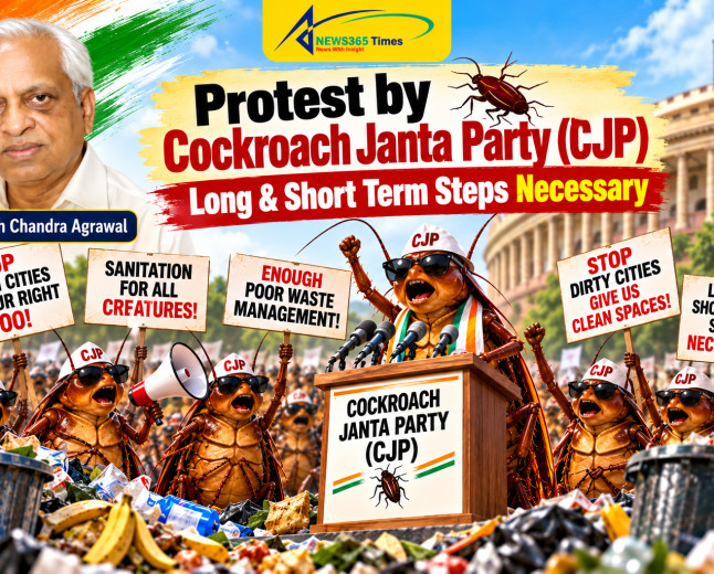 Protest by Cockroach Janta Party (CJP) Protest : Long & short term steps necessary