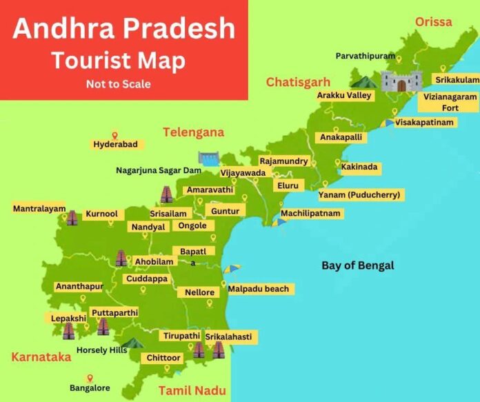 top tourist destination in andhra Map